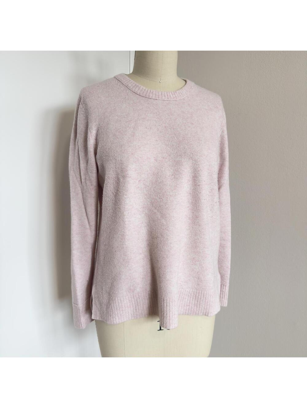 J CREW Pink Crewneck Pullover Knit Tunic Sweater Size L